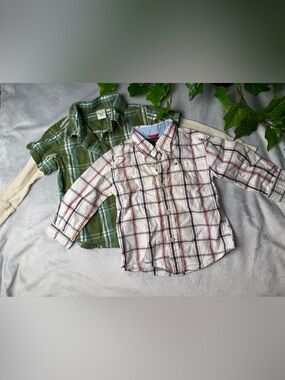 18-24months - Tommy Hilfiger / Old Navy - Plaid Button-Down - Dress Shirt Bundle